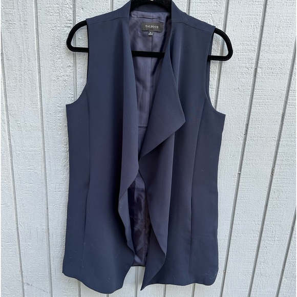 Talbots Jackets & Blazers - Talbots Long Navy Blue Vest